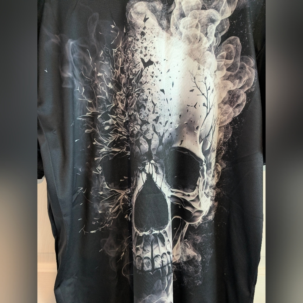 Men's XXL Skull Graphic Short Sleeve Shirt Black 2XL - Picture 6 of 10